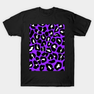 Purple Leopard Spots Print Large T-Shirt
